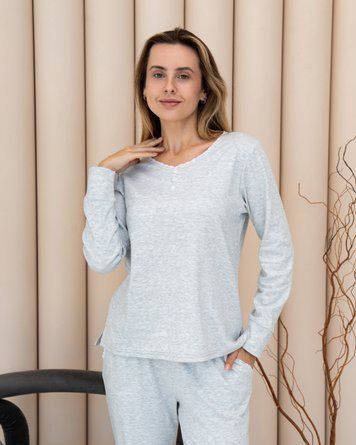 Комплект: кофта та штани "Комфорт" Трикотаж Сірий | 44 100898 фото